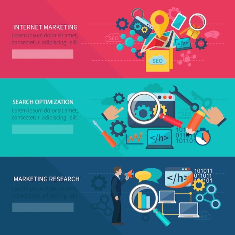SEO營銷橫幅集與互聯網搜索優化元素 助力網絡銷售的利器